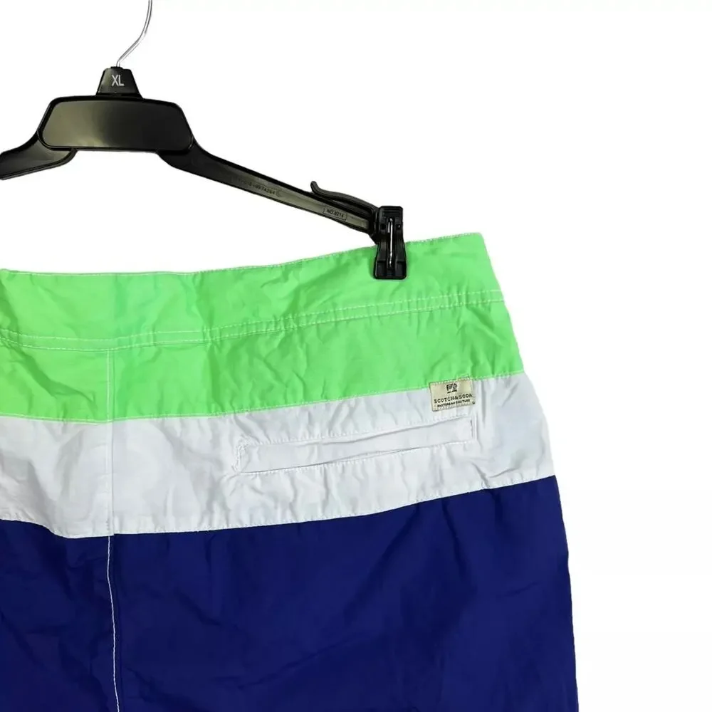 NWT Scotch & Soda Men’s Swim Trunks Colorblock Shorts Size‎ 2XL